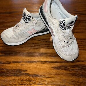 New Balance Cream and Pink Cheetah Print Sneakers